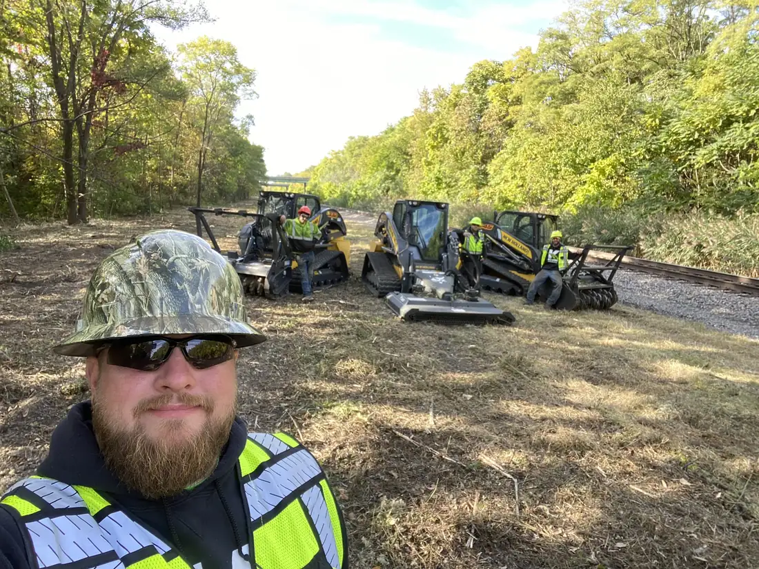 Shawn Kuiper and the crew on a rail corridor job.